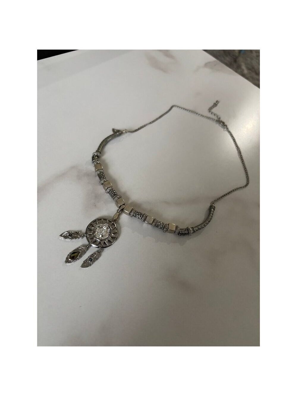 Silver Follow Your Dreams dreamcatcher necklace
